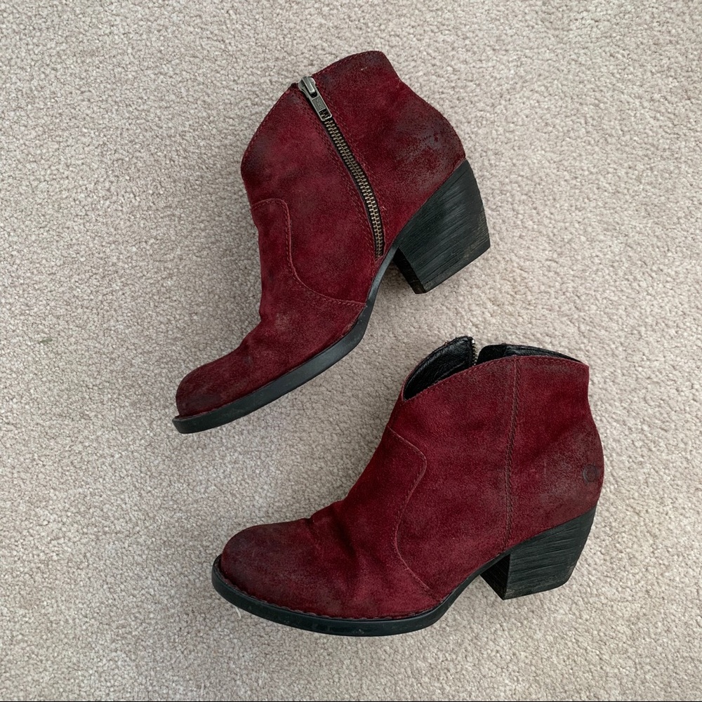 Bergundy Born Booties